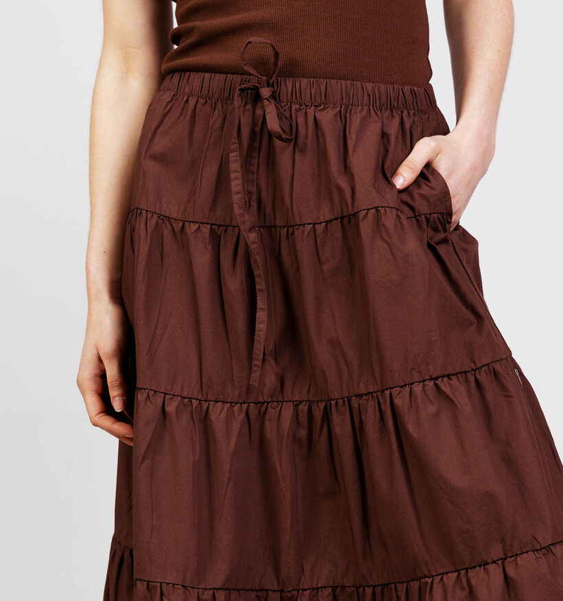Minus Freya Maxi Donkerbruine Lange Rok voor dames (374240)