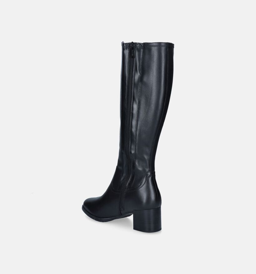 Tamaris Comfort Zwarte Lange laarzen met blokhak voor dames (344522) - geschikt voor steunzolen
