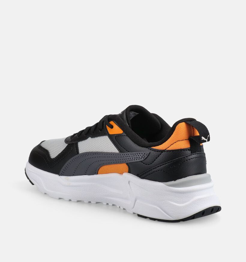 Puma Trinity 2 LT Baskets en Noir/Orange pour gar&ccedil;ons (375564) - pour semelles orthop&eacute;diques