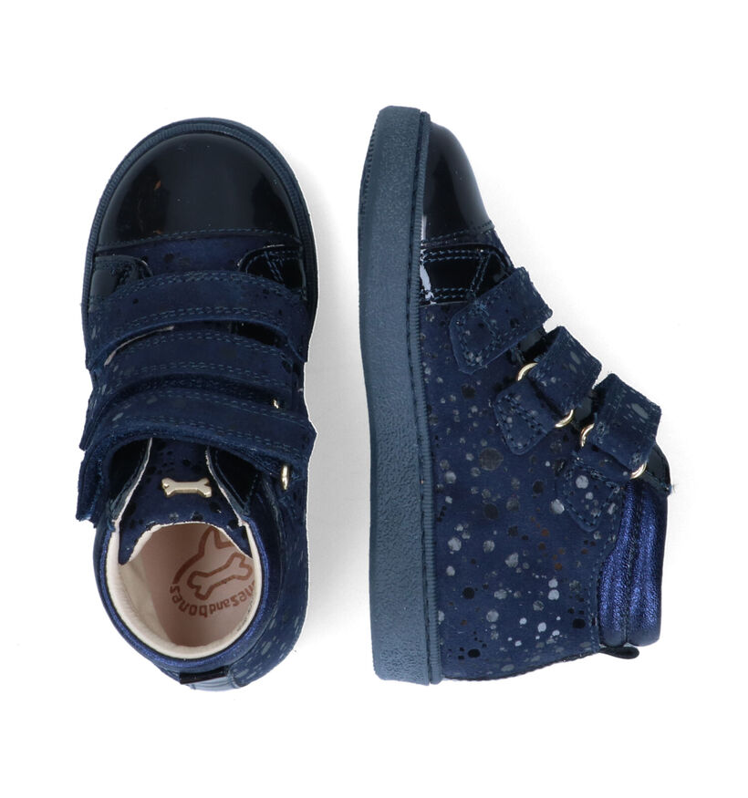 STONES and BONES Edata Chaussures à Velcro en Bleu pour filles (313930) - pour semelles orthopédiques