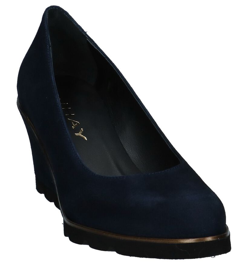 Jhay Donkerblauwe Pumps in daim (235504)