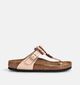 Birkenstock Gizeh Flower Leather Roze Teenslipper voor dames (373358)