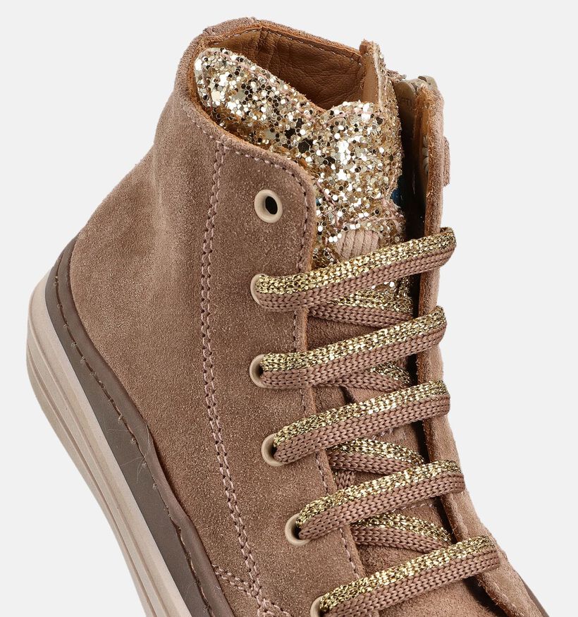 STONES and BONES Laris Beige Hoge Sneakers voor meisjes (365030) - geschikt voor steunzolen