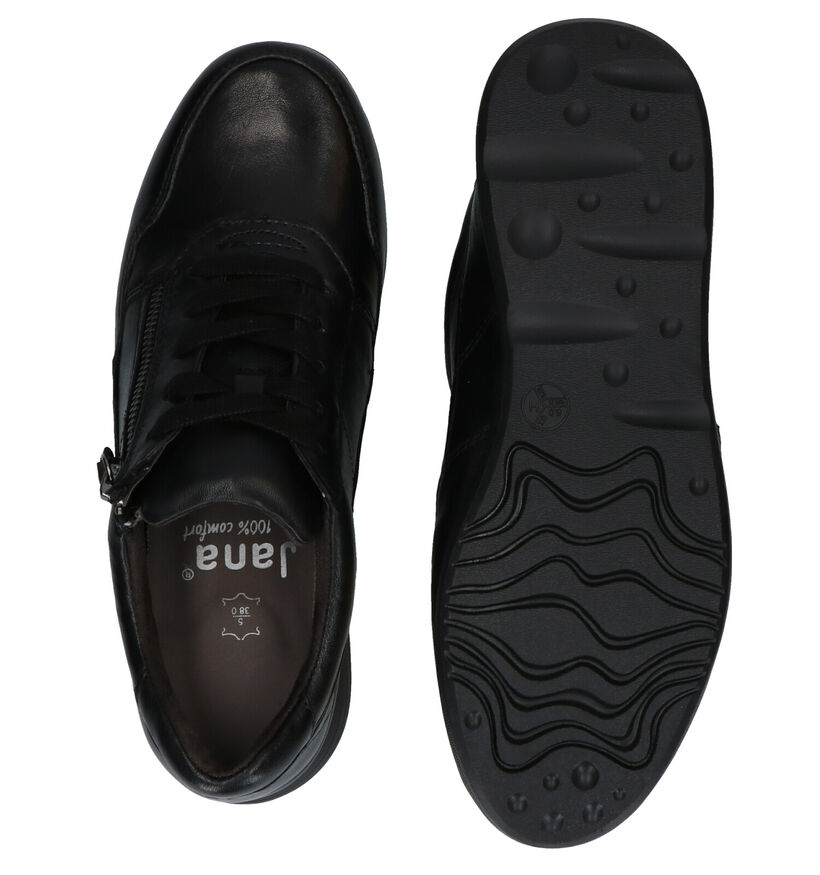 Jana Chaussures à lacets en Noir en cuir (280898)