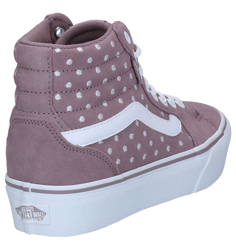 Vans Filmore Hi Platform Roze Sneakers in daim (294279)