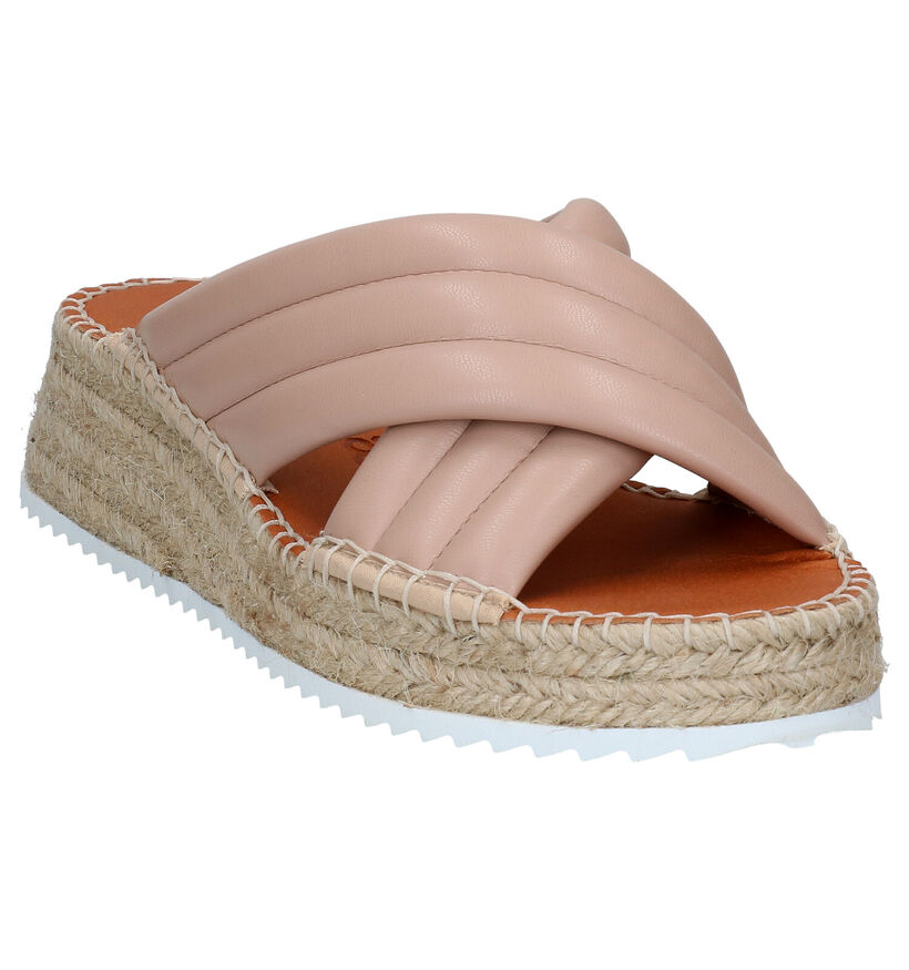 Macarena Carmen Mules en Beige en simili cuir (289980)