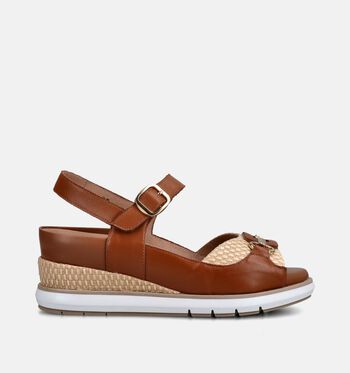 Piesanto Sandalen Wit/Cognac