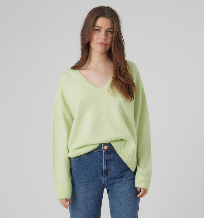 Vero Moda Philine V-neck Pull en Vert pour femmes (335325)