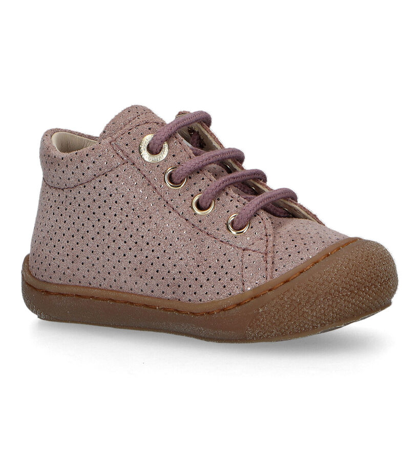 Naturino Cocoon Suede Roze Babyschoentjes voor meisjes (331545) - geschikt voor steunzolen