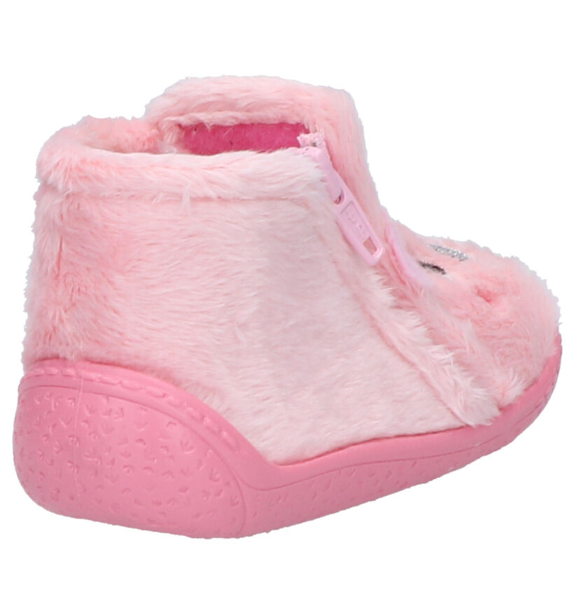 Milo & Mila Roze Babypantoffels in stof (261154)