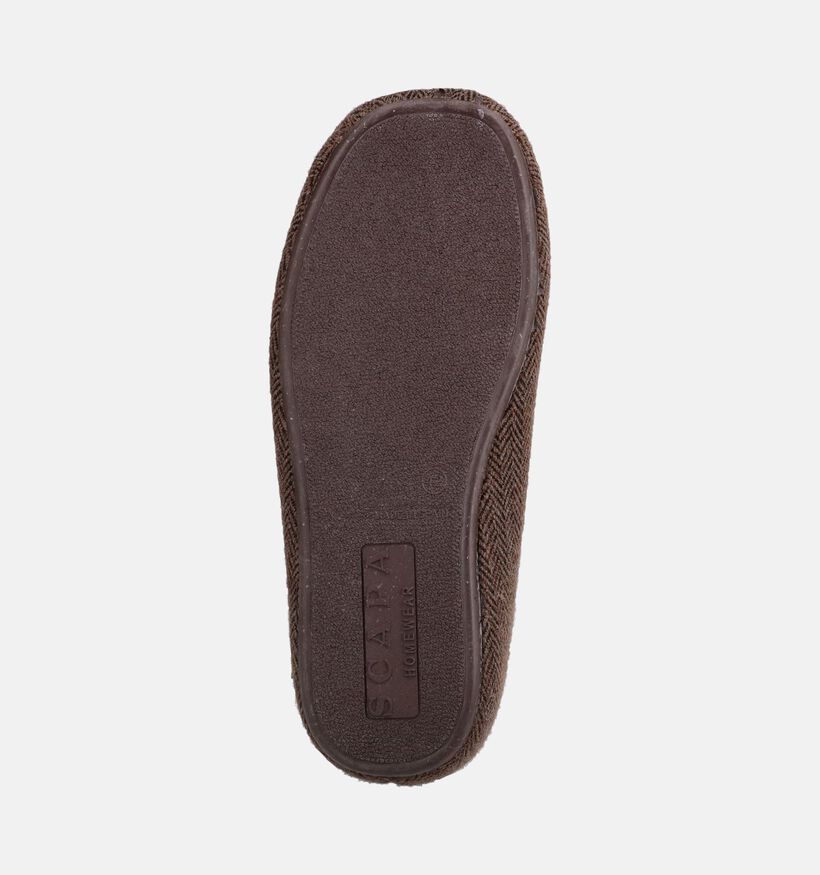 Scapa Bruine Open Pantoffels voor heren (381013) - geschikt voor steunzolen