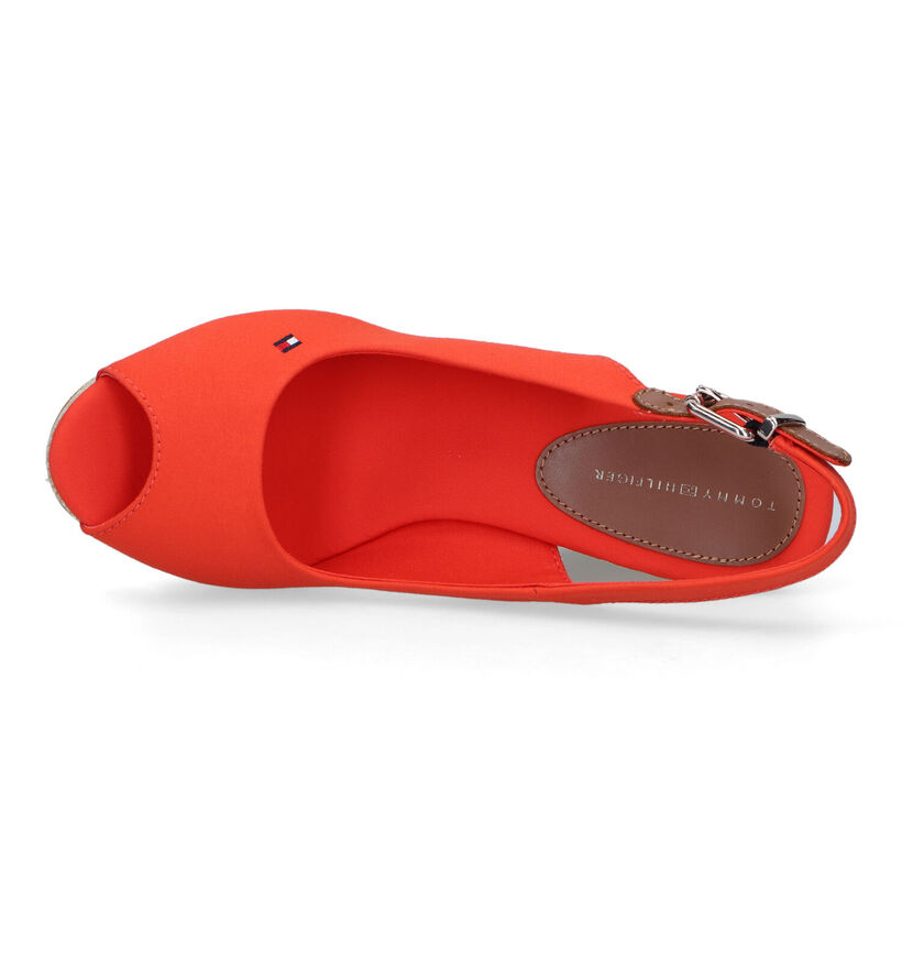 Tommy Hilfiger Iconic Elena Sling Back Wedge Sandales en Rouge pour femmes (336402)
