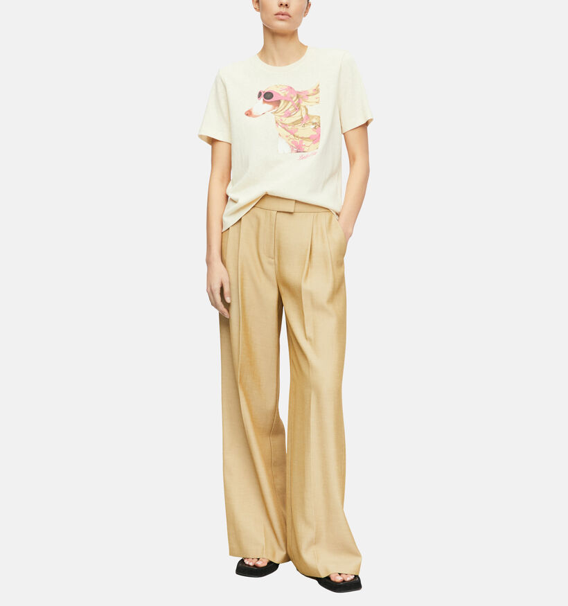 comma Beige T-shirt voor dames (375080)