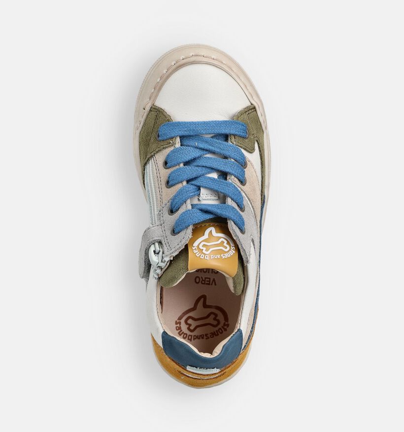 STONES and BONES Gober Witte/Blauwe Sneakers voor jongens (369603) - geschikt voor steunzolen