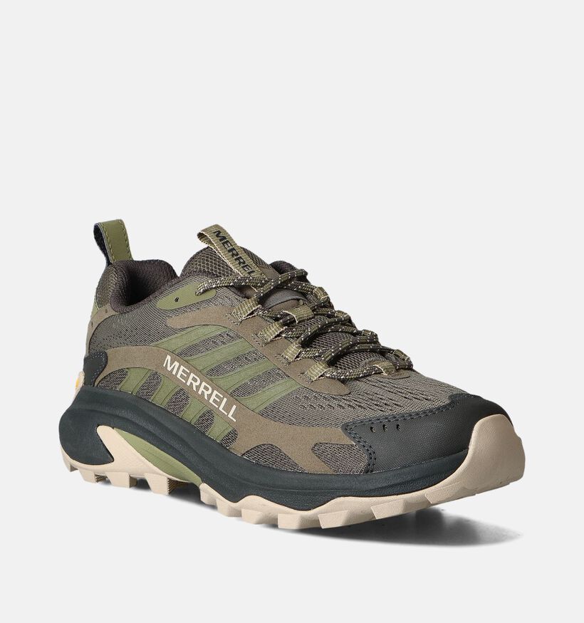 Merrell Moab Speed 2 Chaussures de marches en Vert Khaki pour hommes (352780) - pour semelles orthopédiques
