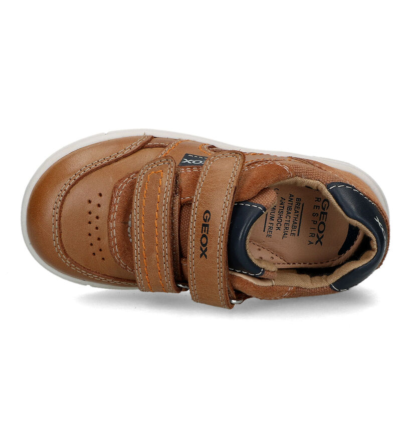 Geox Trottola Cognac Velcroschoenen in stof (320610)