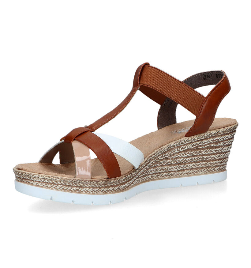 Rieker Cognac Sandalen met sleehak voor dames (339120)