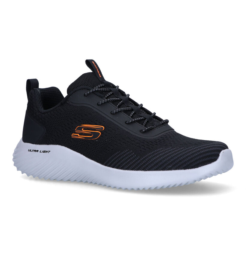 Skechers Bounder Interead Zwarte Slip-on Sneakers in stof (328115)