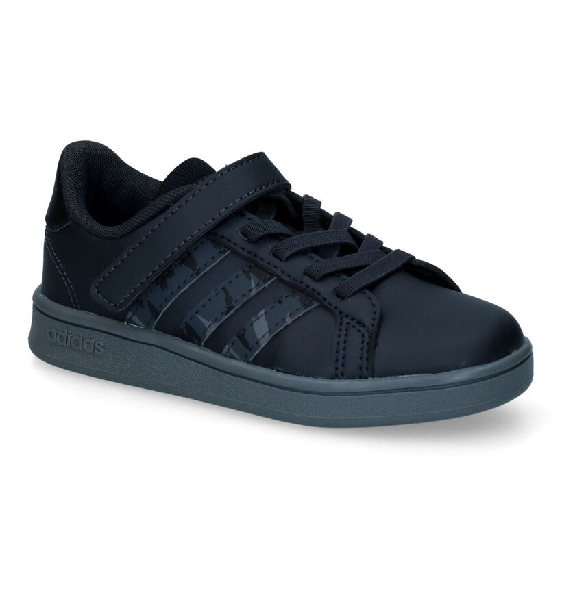 adidas Grand Court Zwarte Sneakers voor jongens (301170) - geschikt voor steunzolen