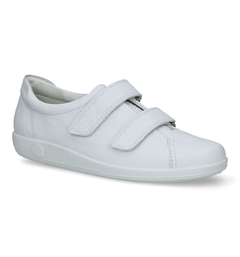 ECCO Soft 2.0 Witte Velcroschoenen voor dames (321149) - geschikt voor steunzolen