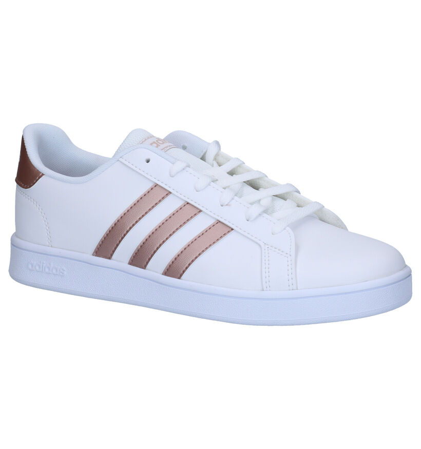 adidas Grand Court K Blauwe Sneakers in kunstleer (308070)