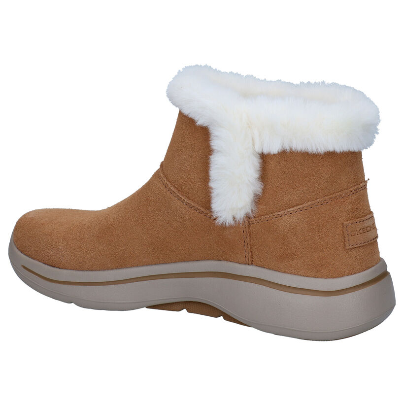 Skechers Go Walk Bottes de Neige en Cognac en nubuck (295686)