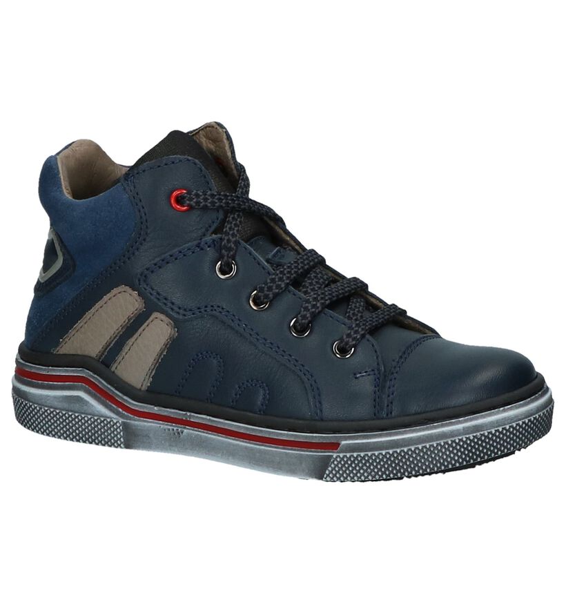 Romagnoli Donkerblauwe Boots met Rits & Veters in leer (232247)