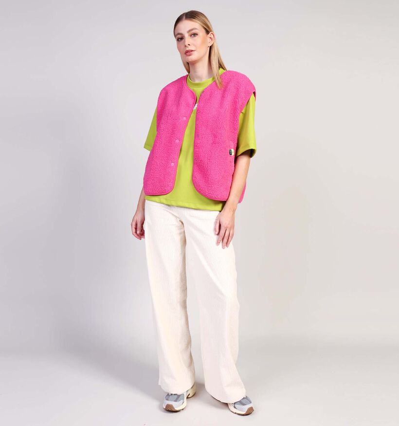 Pieces Katty Teddy Veste en Rose pour femmes (365628)