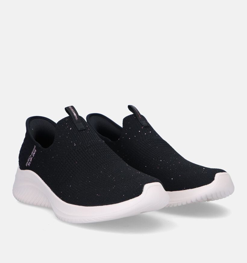Skechers Slip-ins Ultra Flex 3.0 Shiny Night Zwarte Slip-on Sneakers voor dames (334192) - geschikt voor steunzolen