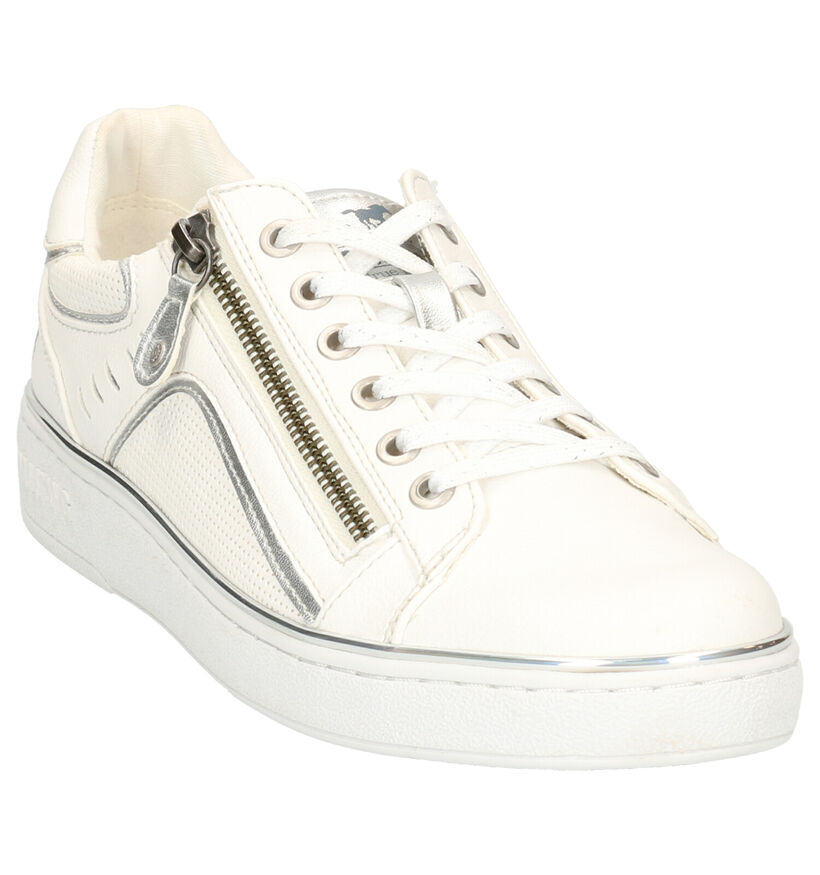 Mustang Witte Veterschoenen in kunstleer (266724)