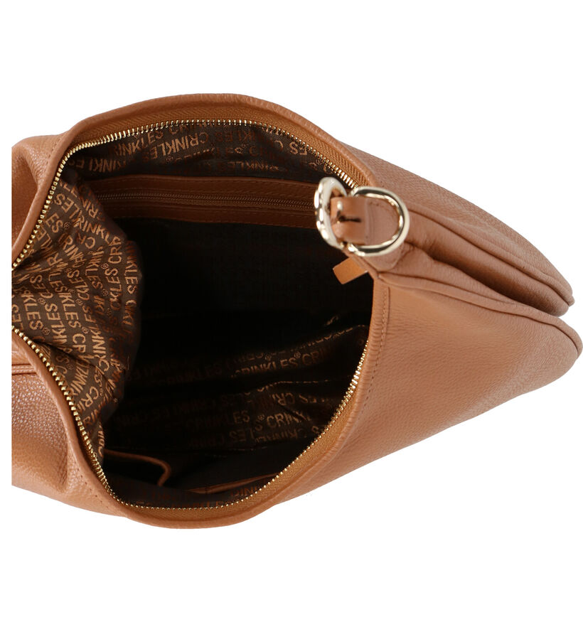 Crinkles Cognac Schoudertas in leer (290472)