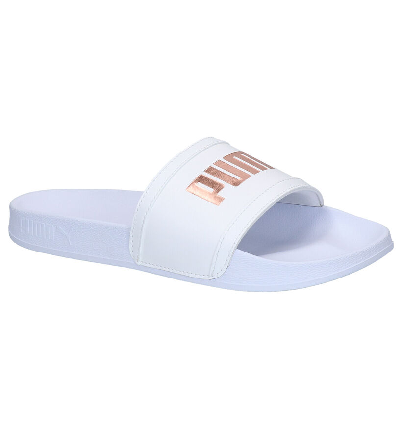 Puma Leadcat Witte Slippers in kunstleer (273320)