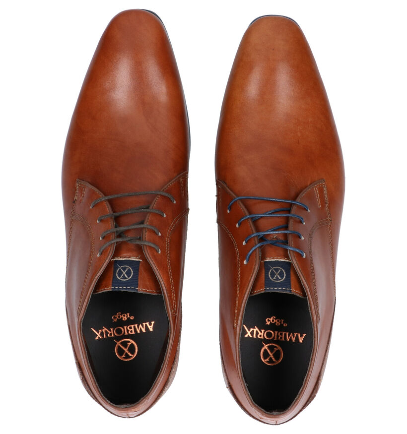 Ambiorix Dylan-B Cognac Chaussures hautes en Cognac en cuir (259364)