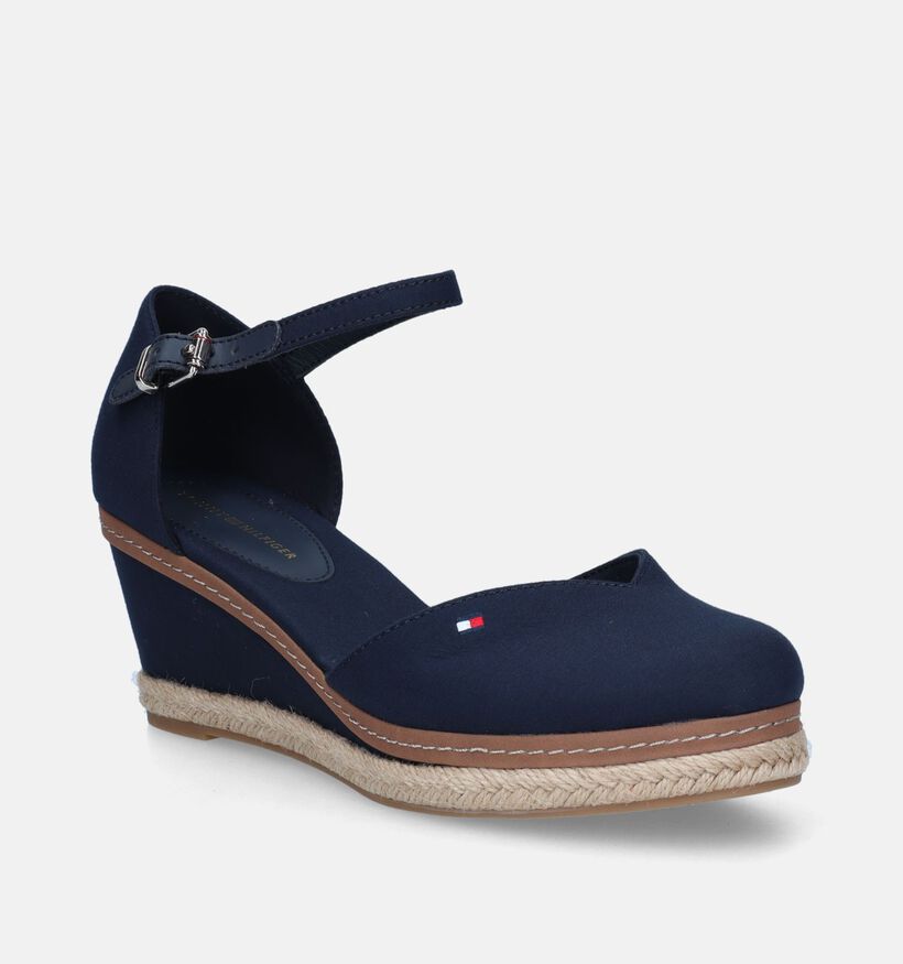 Tommy Hilfiger Basic Closed Toe Mid Wedge Sandales en Bleu pour femmes (336399)