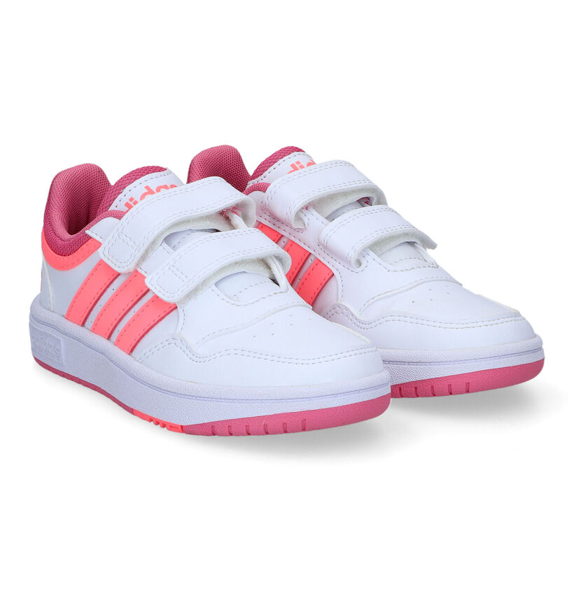 adidas Hoops 3.0 Baskets en Blanc pour filles (301118) - pour semelles orthopédiques