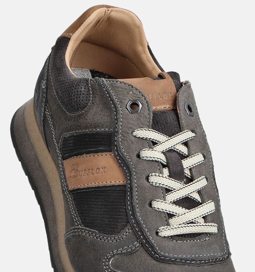 Bufflox Madrid Chaussures plates en Noir/Gris pour hommes (363432) - pour semelles orthopédiques