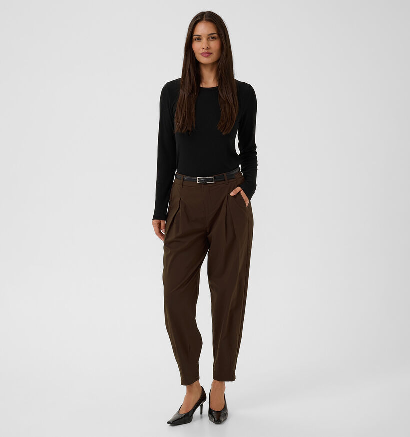 Culture Jamie Donkerbruine Geklede Broek voor dames (380492)