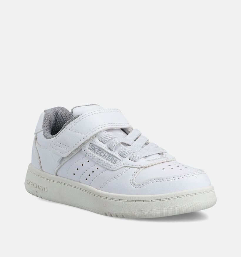Skechers Quick Street Baskets en Blanc pour filles, gar&ccedil;ons (367544) - pour semelles orthop&eacute;diques