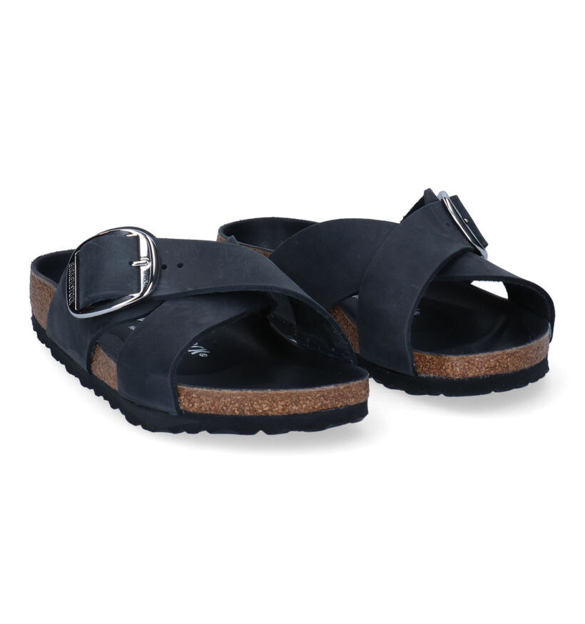 Birkenstock Siena Big Buckle Cognac Slippers in leer (294858)