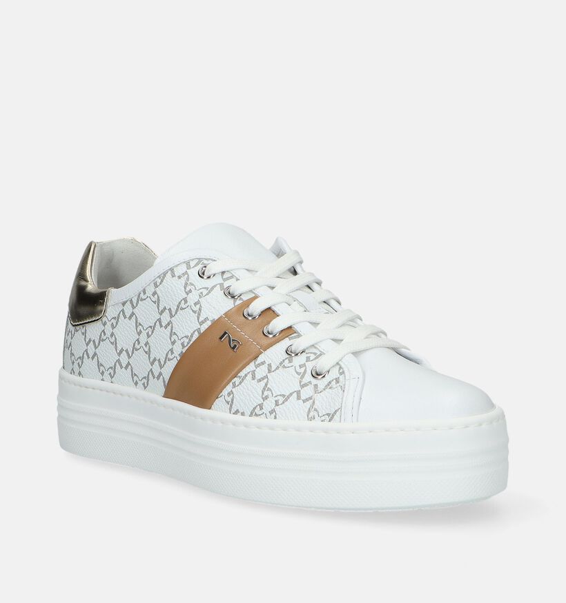 NeroGiardini Witte Sneakers voor dames (337180) - geschikt voor steunzolen