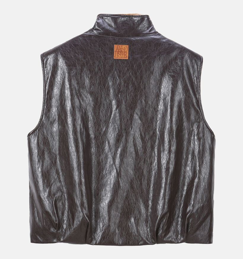Ador&eacute; Gloria Bruine Mouwloze Jas Lederlook met Warme Voering voor dames (384089)