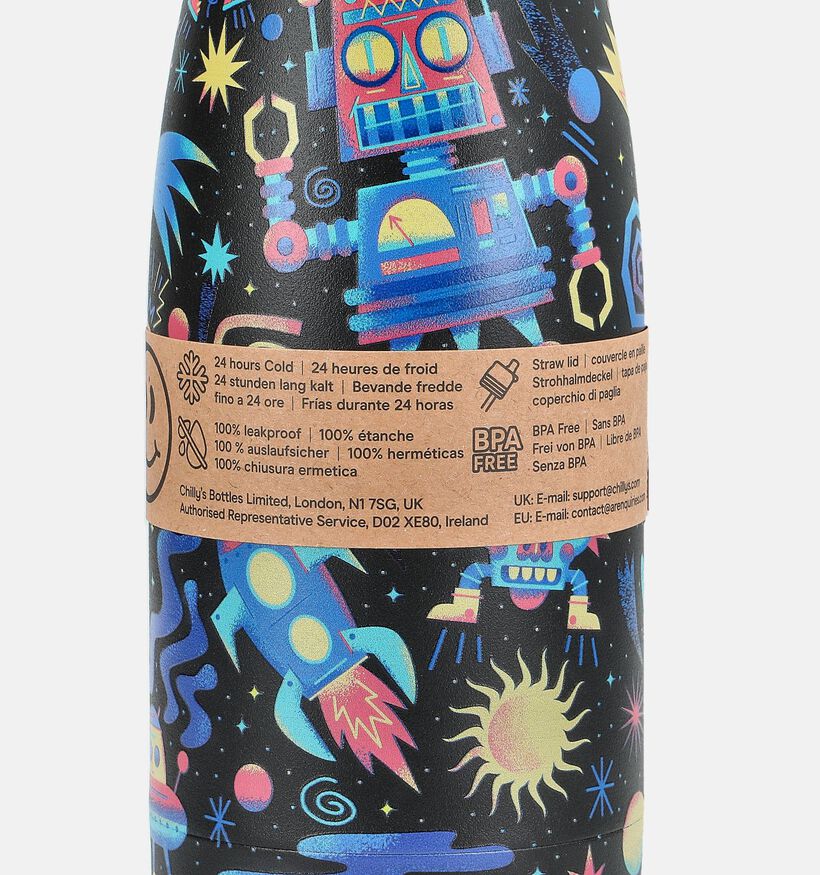Chilly's Kids Bottle Zwarte Drinkbus 350ml voor meisjes, jongens (383669)