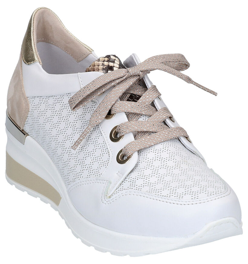 Softwaves Witte Veterschoenen in leer (275379)