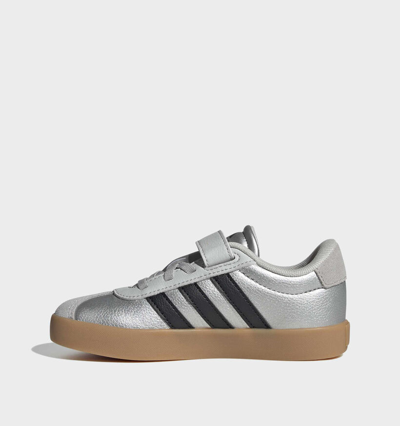 adidas VL Court 3.0 Baskets basses en Argent pour filles (366926) - pour semelles orthop&eacute;diques