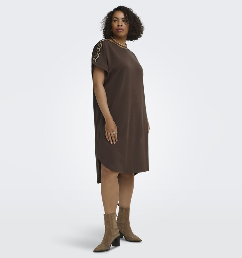 ONLY Carmakoma Lise Bruine Midi-Jurk voor dames (378393)