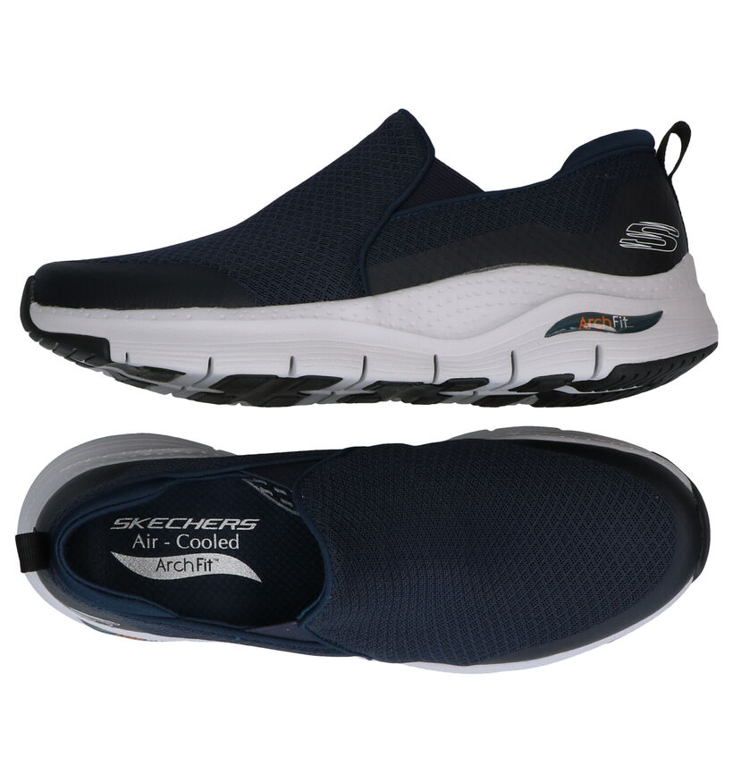 Skechers Arch Fit Banlin Blauwe Slip-on Sneakers in stof (302241)