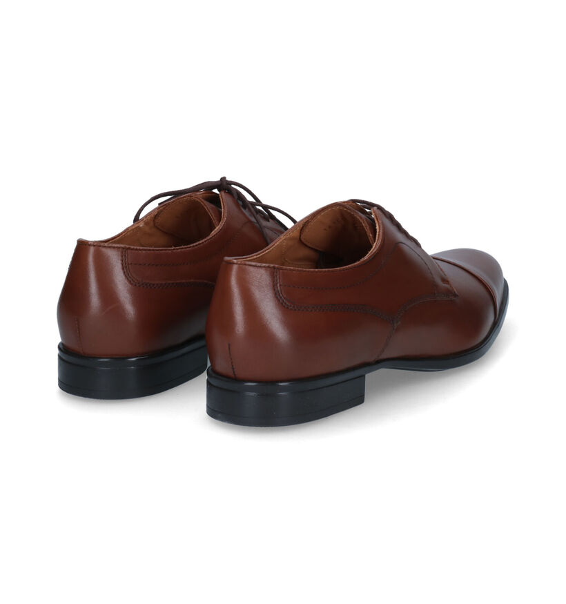 Geox Iacopo Cognac Geklede Veterschoenen in leer (315644)