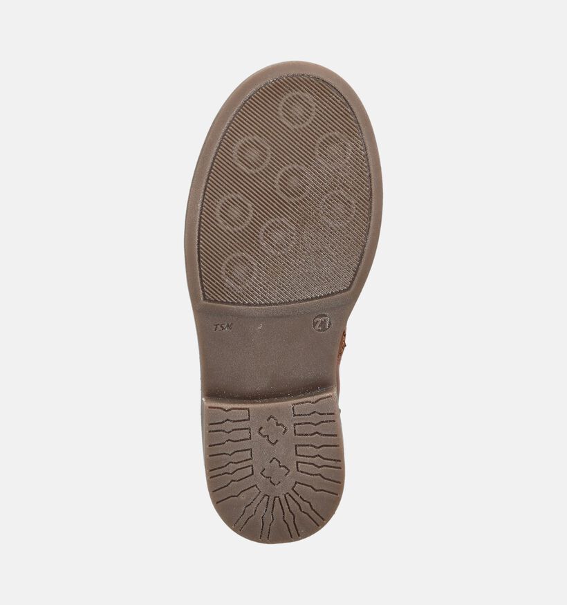 STONES and BONES Fatar Boots &agrave; lacets en Cognac pour filles (378221) - pour semelles orthop&eacute;diques
