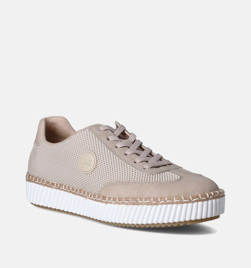 Rieker Beige Veterschoenen voor dames (354962) - geschikt voor steunzolen