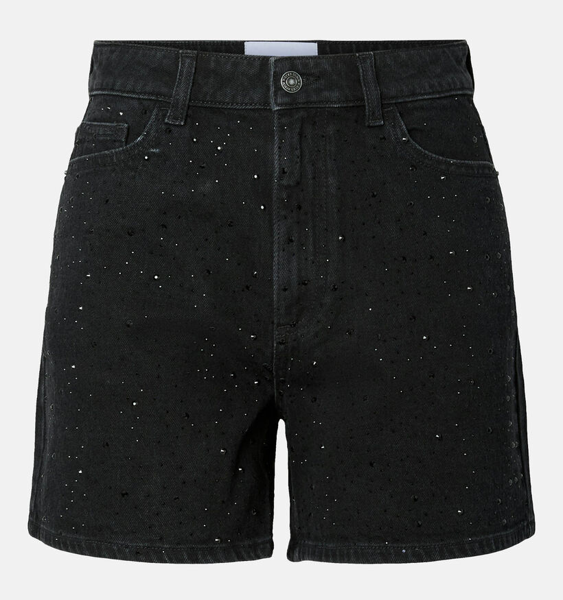 Pieces Gabi Zwarte Short met Steentjes voor dames (372385)